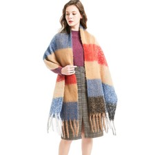 Women's Warm Cozy Winter Fall Scarf Tassels Thick Big Soft Scarves Shawl