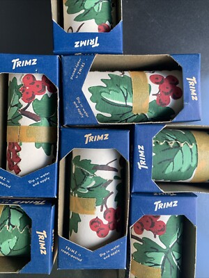TRIMZ Ready-Pasted BerryLeaf Wall Paper Border 3in By 12ft (7avail)Vintage Rare