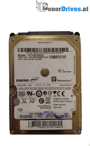 Samsung  ST750LM022- 750 GB - SATA - PCB BF41-00354A 00 Rev. A*