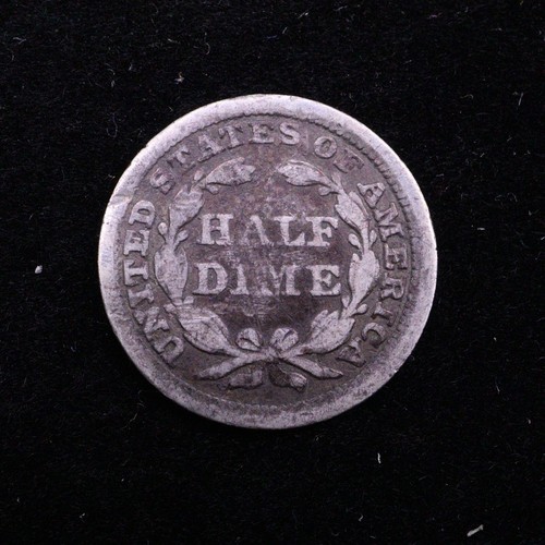 1858 Seated Half Dime - Picture 2 of 2