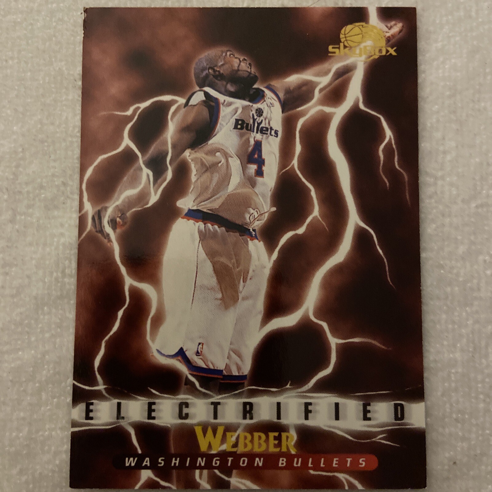 1995-96 Skybox Electrified Chris Webber Card #298 Washington Bullets NBA tc1