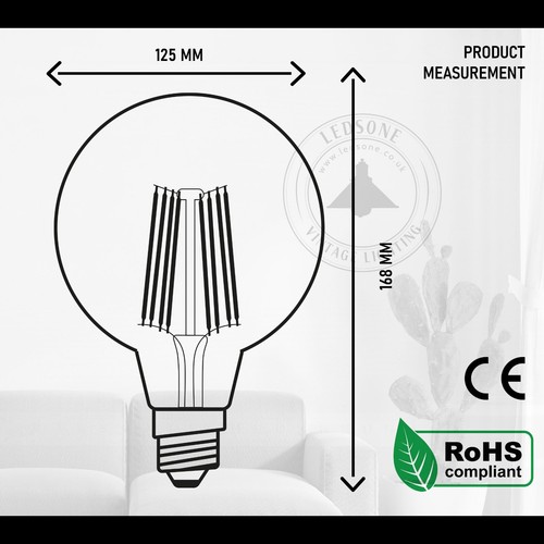 E14/E27 Edison Bulbs 2/4/6/8W Filament Bulbs C35/ST64/G80/G95/G125/T45/T185 Lamp - Picture 58 of 72
