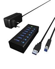 Raidsonic Icy Box IB-AC618 USB3.0 USB Hub 7 Port mit USB Ladeport (f2f)