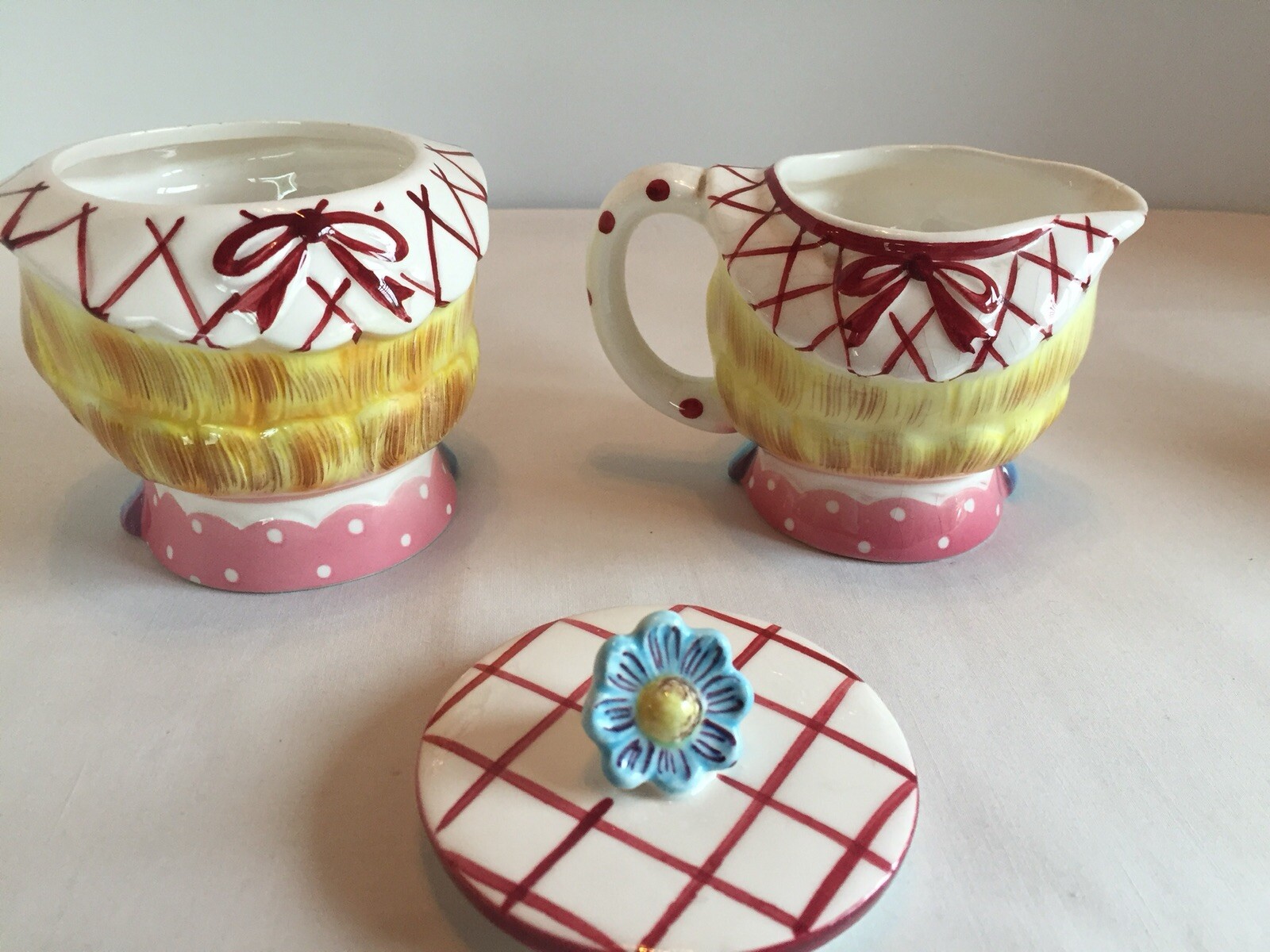 Vintage Cute, Lefton Miss Dainty Cookie Jar, Salt & Pepper, Sugar