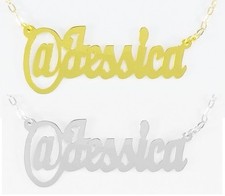 Collar Personalizado Chapado en Oro 18K/Plata Esterlina Nombre Estilo Twitter @nombre