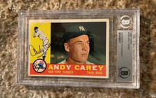 ANDY CAREY-YANKEES-SIGNED 1960 TOPPS BASEBALL CARD-SLABBED-BECKETT#0010188371