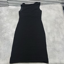 Tiana B Black Dress Womans 8 Bandage Sleeveless V Neck Stretch Bodycon Sheath