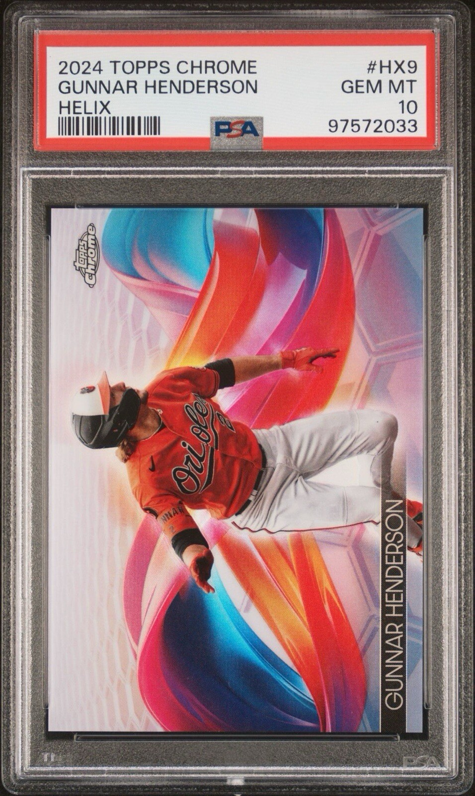 2024 Topps Chrome Gunnar Henderson Helix SSP Case Hit #HX-9 PSA 10 Orioles