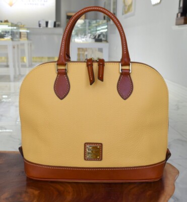Dooney & Bourke Pebble Grain Zip Zip Satchel Lemon R343le for sale