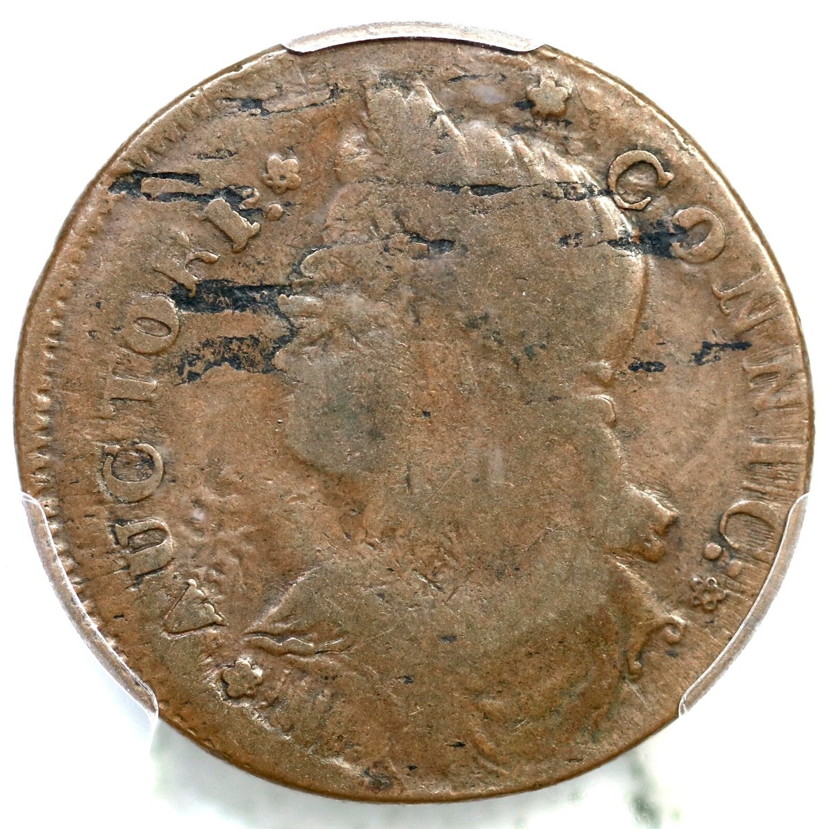 1787 M 33.19-Z.1 R-4 PCGS F 12 INDE over INDN Connecticut Colonial