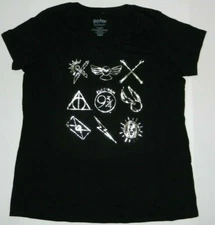 Harry Potter Foil Logos Plus Size Tee Shirt New