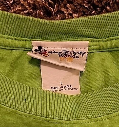 VTG 90s Disney World Neon Green Shirt Large Winnie The Pooh Single Stitch USA - Picture 4 of 4