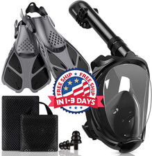 M scara de snorkel de cara completa y aletas de nataci n ajustables
