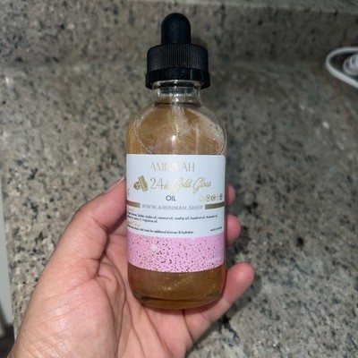 AMINNAH SKINCARE 24k Gold Glow Body Oil 4 Fl Oz