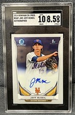 JEFF MCNEIL 2014 1ST BOWMAN CHROME #BCAP-JMC AUTO METS OAKLAND A’s SGC 10/8.5