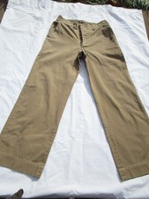 1940'S US MILITARY WWII KHAKI PANTS 1-S BUTTON FLY 30 X 29 WITH A TAG AND NAME