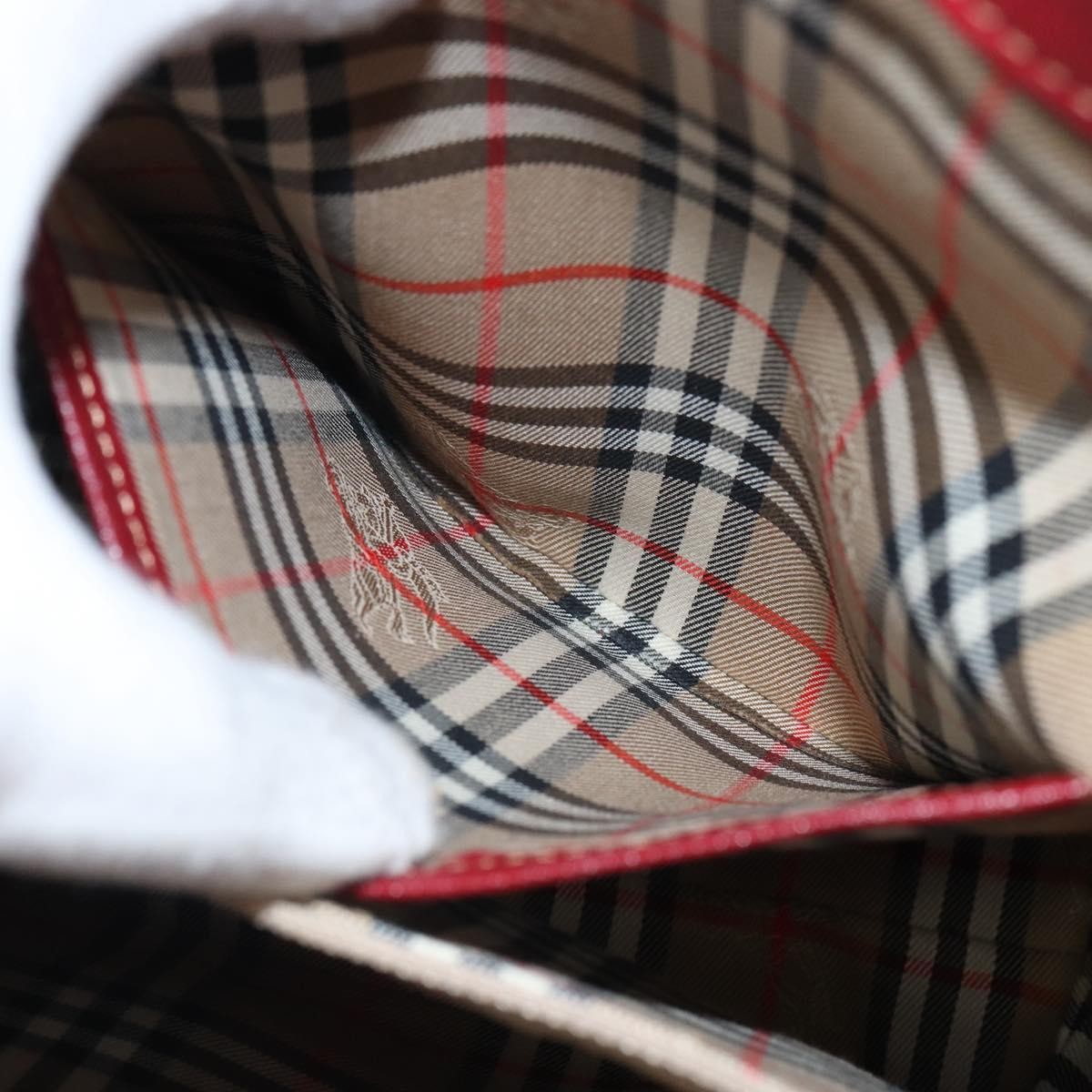 Burberrys Tote Bag Leather Red Gold Auth ka1838 thumbnail 21