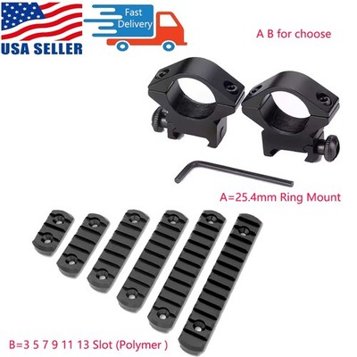 3/5/7/9/11/13 Slots Section Picatinny Rail/Scope Ring 25.4mm Low Profile Mount