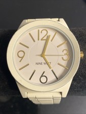 Nine West NW/1678 Beige Tone Quartz Analog Unisex Watch New Battery