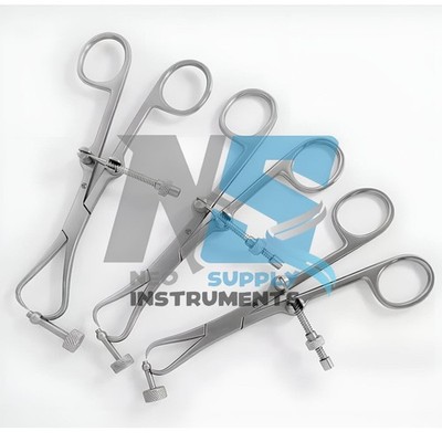 Plate Holding & Drill Guide Forceps Veterinary Orthopedic Instruments Set of 3