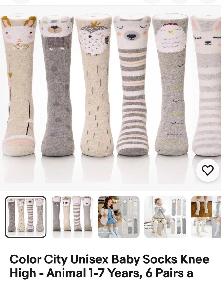 Color City Baby Knee High Socks Animal Warm Cotton Kids 1-7 Years 6 Pairs
Opens in a new window or t