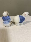 Fenton Snowman And Polar Bear Figures Hand Painted Signed. Very Nice — photo 2