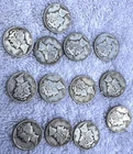 Lot of Thirteen 1942 Mercury Dimes 90% Silver