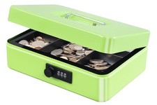 KYODOLED Large Cash Box with Combination Lock,Safe Metal Box for Money, Stora...