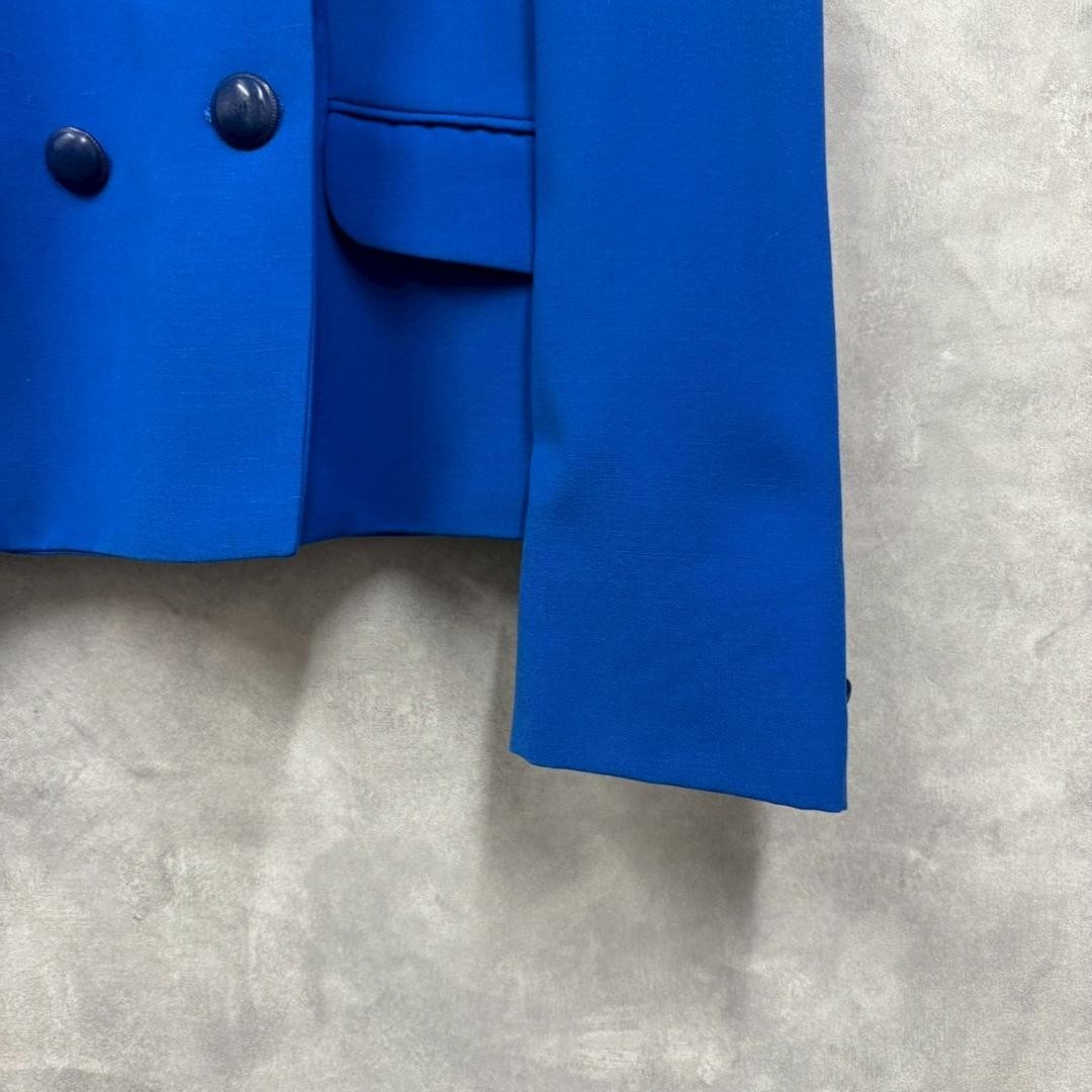 USED VERSACE DOUBLE-BREASTED ENGRAVED BUTTON COLLAR JACKET, ROYAL BLUE, N2464 thumbnail 8