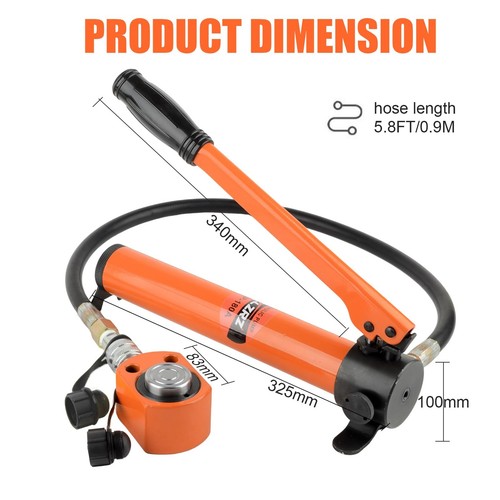 10 Ton Hydraulic Cylinder Jack With CP 180 Manual Hydraulic Hand Pump 10 ton hydraulic cylinder jack with cp 180 manual hydraulic hand pump