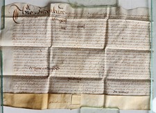 17th CENTURY MANUSCRIPT on VELLUM ANTIQUE BRITISH LEGAL DOCUMENT in ENGLISH