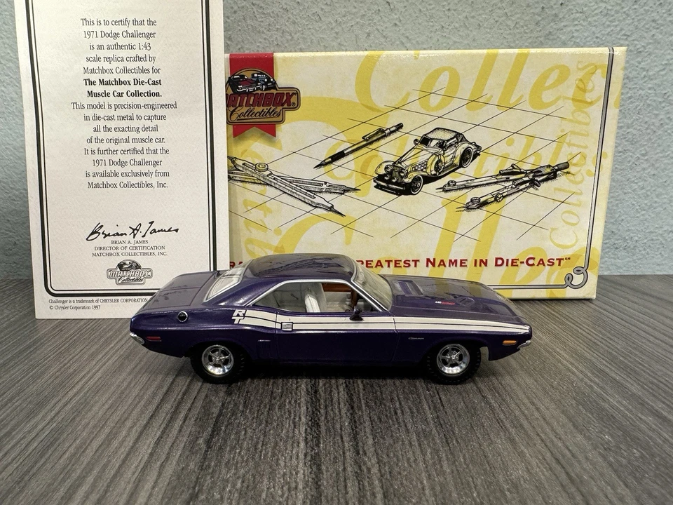 1971 Plum Crazy Dodge Challenger 1:43 Matchbox MIB - Image 4 of 4