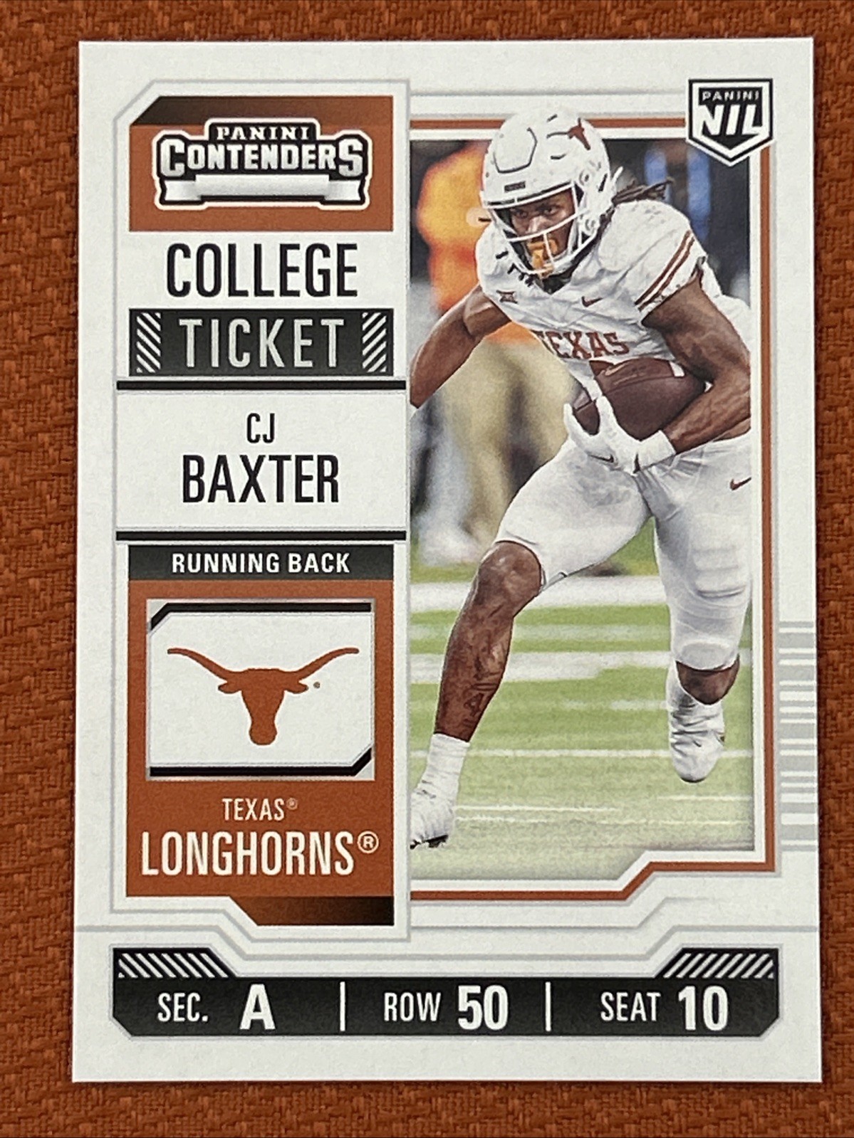 2025 Panini Nil University of Texas - College Contenders CJ Baxter #3 (RC)