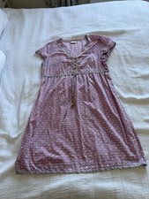 East Anokhi Pink Lilac Silver Floral Batik Lightweight Dress Size 16 100% Cotton