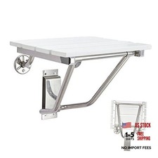 Folding Shower Seat and Bench Wall Mounted, Shower Chair Foldable, Shower White