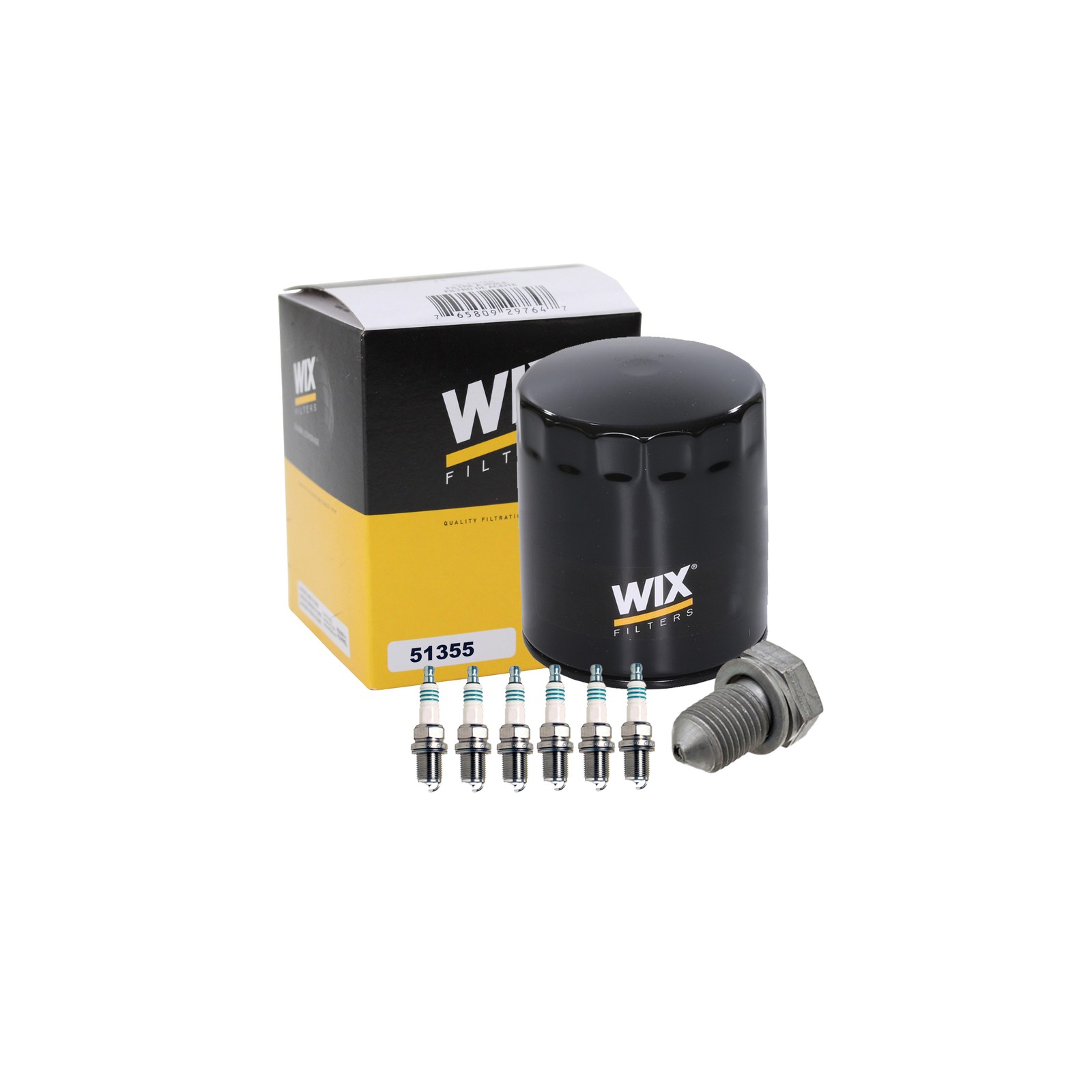 Wix Engine Oil Filter Denso 6 Iridium Power Spark Plugs kit for A4 A6 Quattro V6