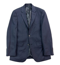 Pronto Uomo 36R Navy Blue Blazer Jacket Sport Suit Coat 100 Wool All Season