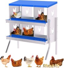 6/8/10 Holes Chicken Nesting Boxes Wall-Mount Roll Away Chicken Egg Laying Box U