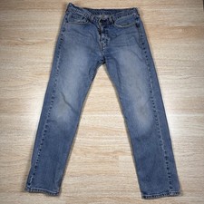 Levi's 505 Jeans Mens 34x32 Blue Straight Fit Denim Light Wash