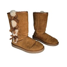 Koolaburra by UGG Victoria Tall Chestnut Faux Fur Shearling Suede Boots Womens 8