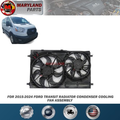 For 2015-2024 Ford Transit Radiator Condenser Cooling Fan Assembly