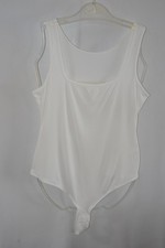 JOYSHAPER Women's white / cream sleeveless square neck thong bodysuit size L NEW