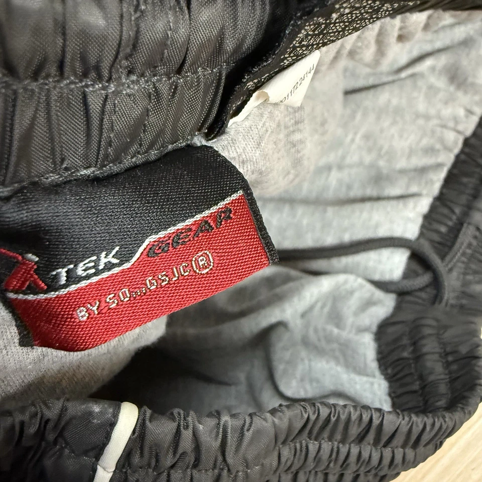 Pantalones cortavientos vintage Y2K pierna ancha holgados forrados L Cyber Mall Goth Tek Gear Foto 2 de 4