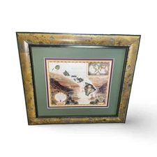 Sandwich Isles  Cartographer Map By Blaise Domino Custom Framed & Matted Hawaii