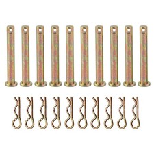 10 Pcs Carbon Steel Single Hole Clevis Pin R Shaped Spring Cotter M8 6x45mm