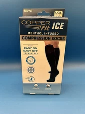 Copper Fit ICE L/XL Mens 9-12 Women’s 10-13 Menthol Infused Compression Socks