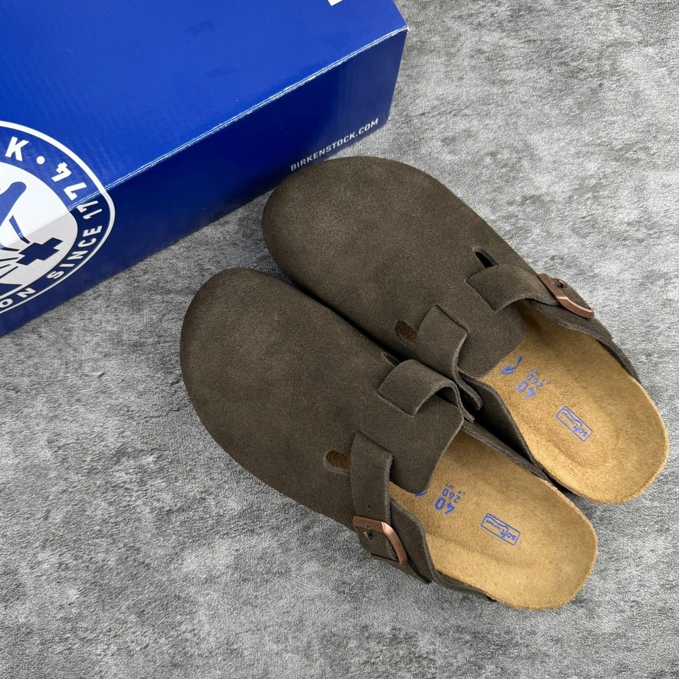 Birkenstock Boston Plantilla Suave Moca Gamuza Cuero Zapatillas Unisex/EU37-45 Foto 3 de 4