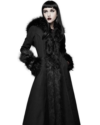 Devil Fashion Womens Long Gothic Lolita Hooded Winter Coat Jacket