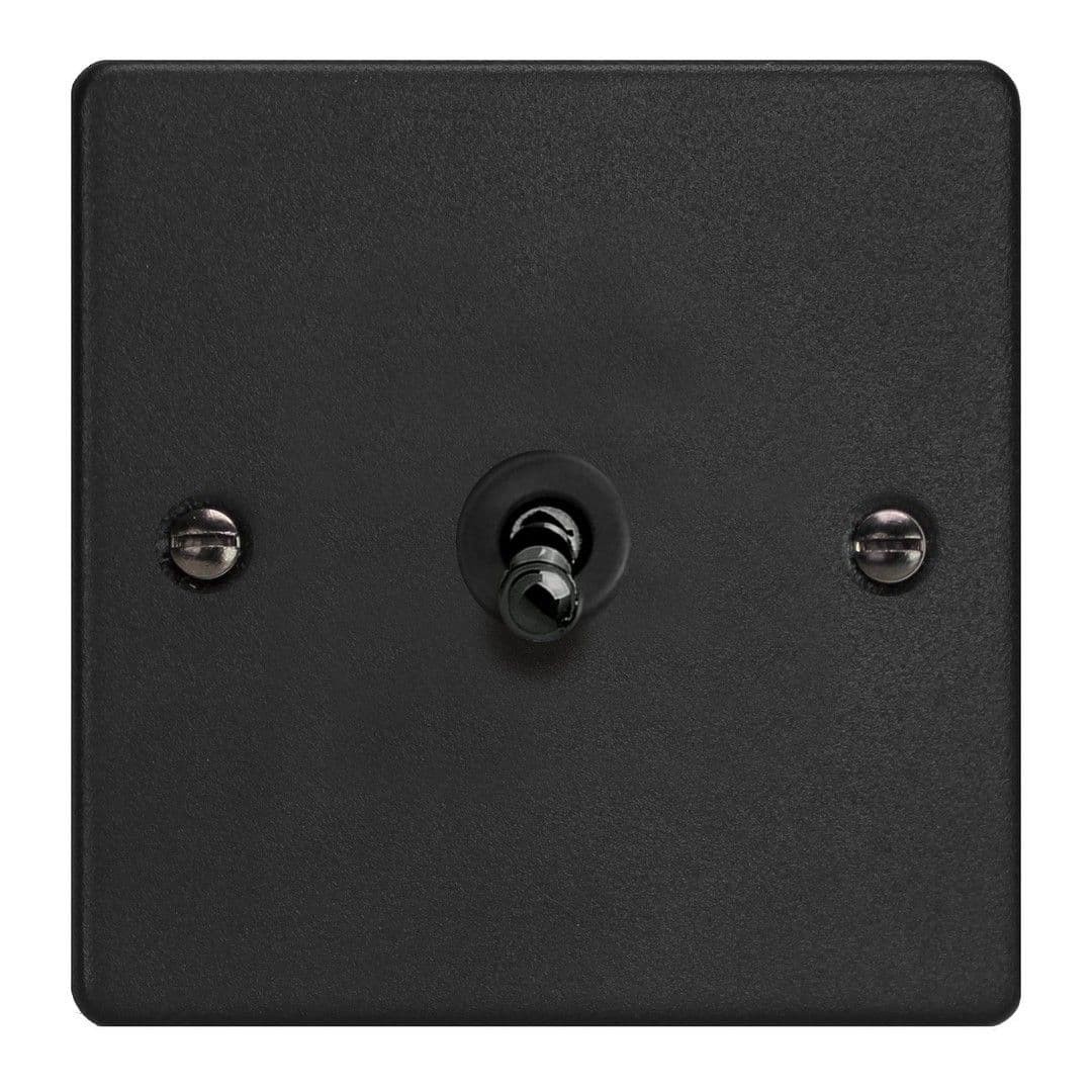 Varilight XDET1.MB Essential Matt Black 1 Gang 10A 1 or 2 Way Toggle Switch