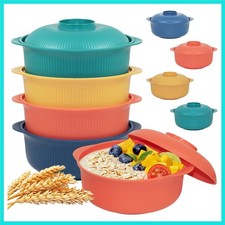 4pcs Unbreakable Cereal Bowls- Microwave Dishwasher Safe BPA-Free Plastic S...